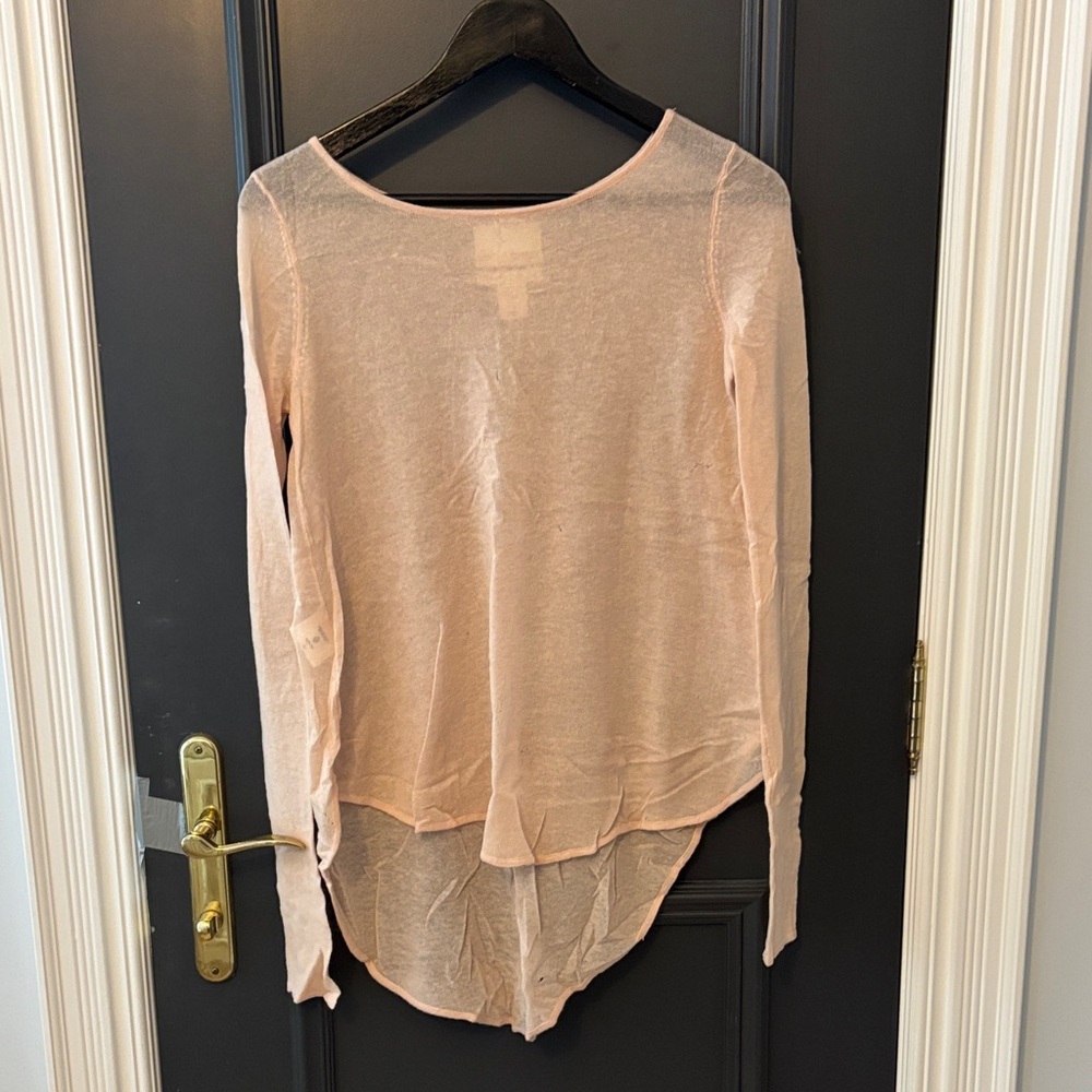 Cynthia Rowley Cashmere Light Pink Sheer Blouse
